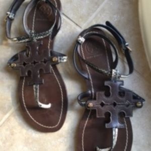 Tory Burch Sandals - Brown and Two Tone Straps